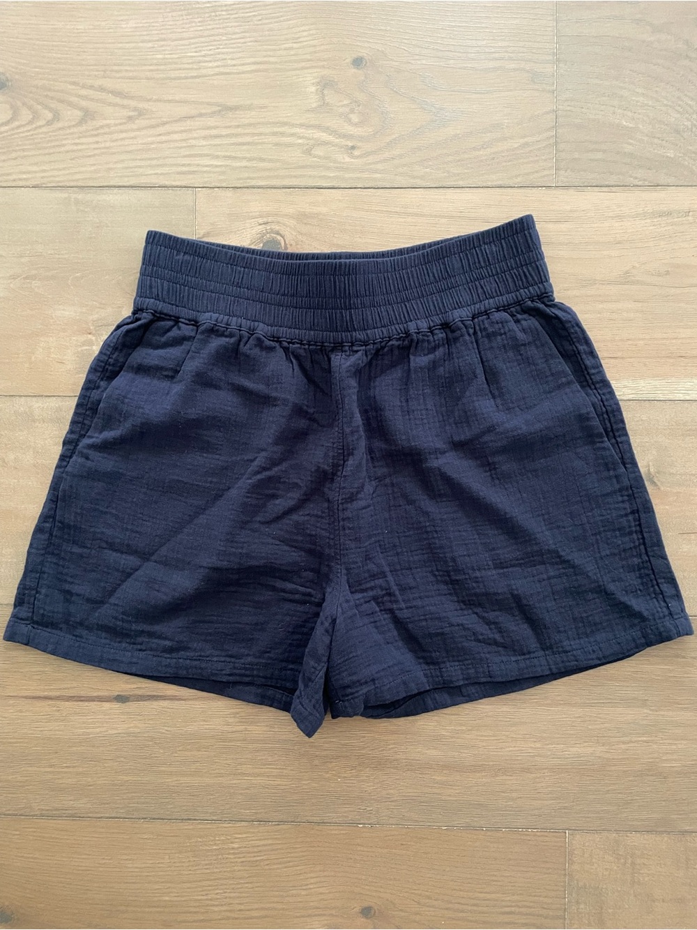 Boden Pull On Double Cloth Shorts, Navy, Size 8 - Picture 2 of 6